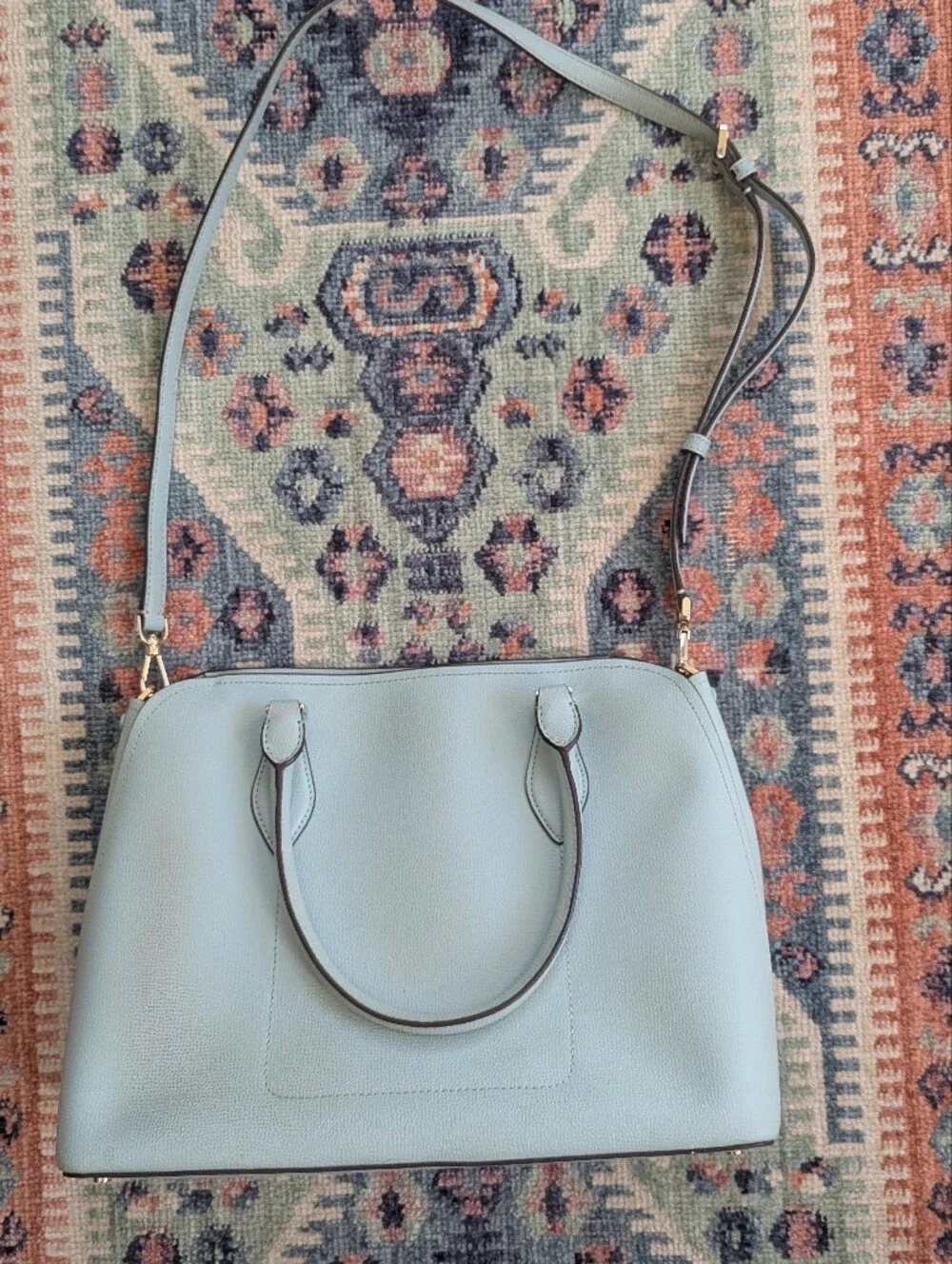 Kate Spade Light Blue Leather Dome Satchel